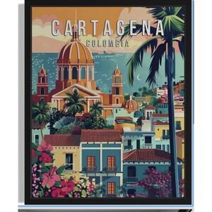 Cartagena Colombia Wall Art Poster Print, South America 8X10 Unframed